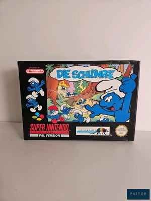 the box for the game the smurfs of courage