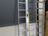 a ladder leaning up against a wall in a room