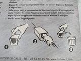 a box with instructions on how to use a hand sanitizer