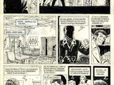 a black and white comic strip of a man in a suit talking to a woman