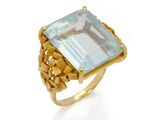 une bague en aigue-marine et diamants, signée Van Cleef