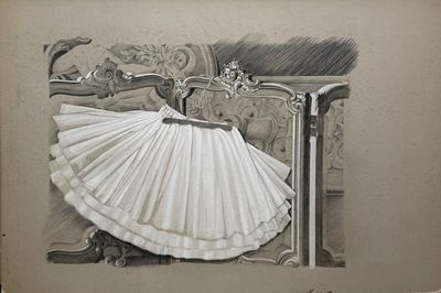 Michèle LETANG (XX-XXIe). Deux dessins au crayon sur carton.