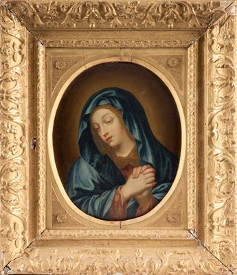an image of a painting of a woman in a blue robe