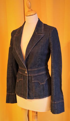 CHRISTIAN LACROIX Jeans – Blazer en coton jean broderie doré sur ...