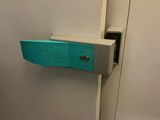 a door handle that is attached to a door