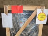a pallet with a plastic bag on it in a warehouse