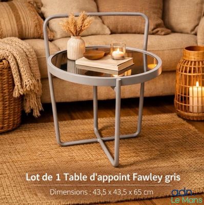 Expédition obligatoire - Une table d'appoint métallique, Faw…