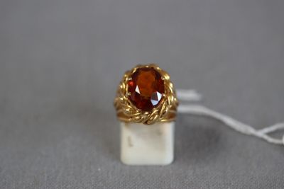Bague monture or avec citrine ovale 9.05 gr. TDD 47.5