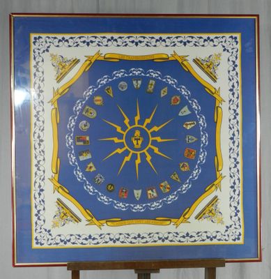 a picture of a picture of a blue and yellow square