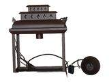an image of a metal grill with a light on it