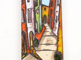 a picture of a painting of a street in the city