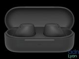 an image of a pair of black earphones in a case