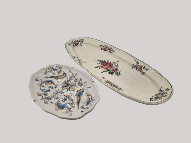 Villeroy et Boch-grand plat à poisson à décor fleuri modèle Mettl...