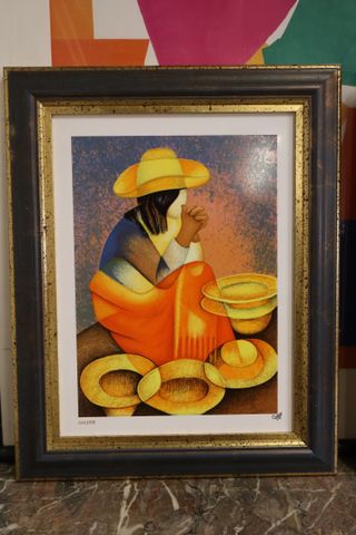 Louis TOFFOLI (1907-1999). « Marchand de chapeaux ». Tableau sur ...