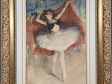 an image of a painting of a ballerina in a gold frame