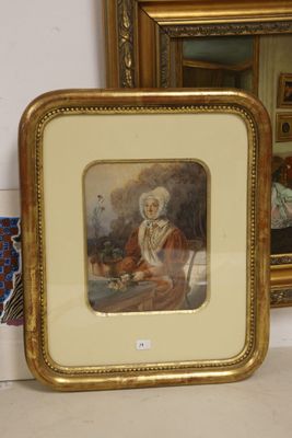 a picture of a picture of a woman sitting in a chair in front of a mirror