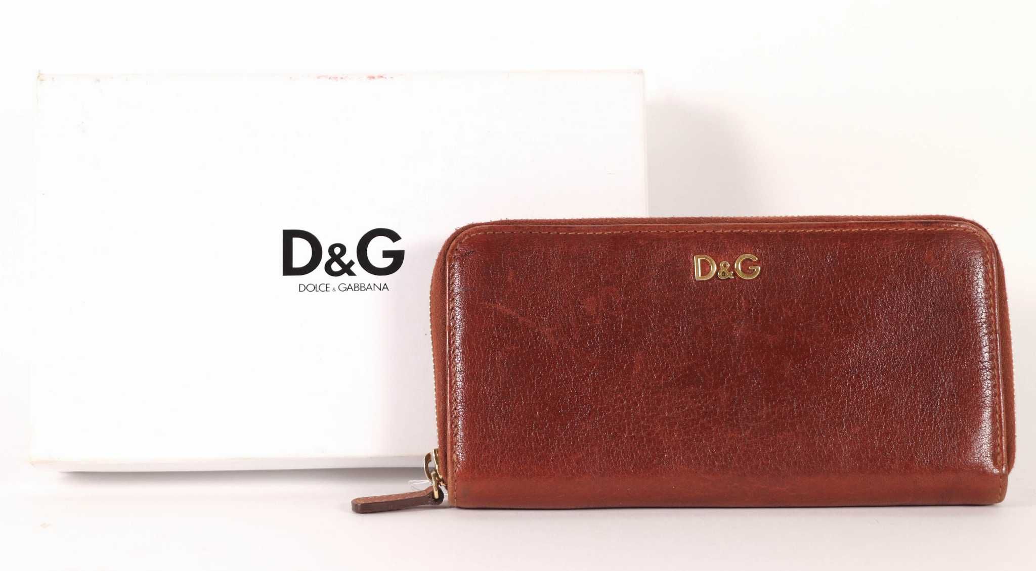 DOLCE & GABBANA - Portefeuille, modèle Montone, en cuir moka