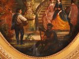 a painting of a man and a woman in a garden