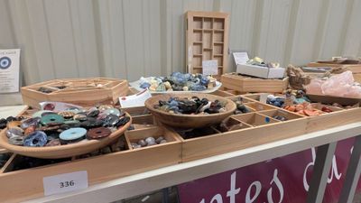a table with a lot of different items on it