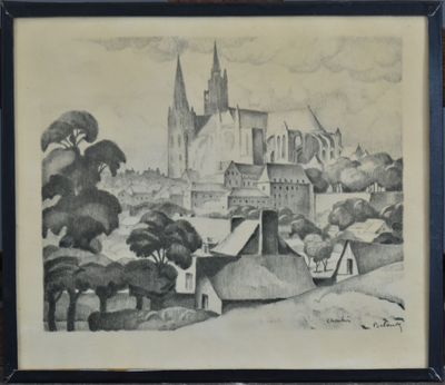 D'après Gaston BALANDE (1880-1971) - Vue de la Cathédrale de…