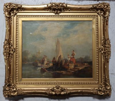 École française du XIXe - E de Bossoreille (?) L'embarquemen…