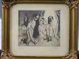 an old picture of a group of people in a room