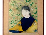 an image of a painting of a woman in a yellow dress