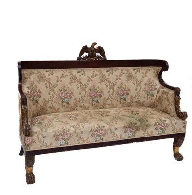 Salon en placage d'acajou comprenant 1 canapé et 1 paire de … - Photo 1