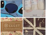 plusieurs photos de divers objets, notamment des chaussettes, des chaussettes et un sac