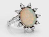 an oplite and diamond ring