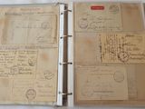 a binder with a lot of old letters on it