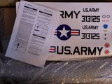 a cardboard box with a sticker on it that has a us army decal on it