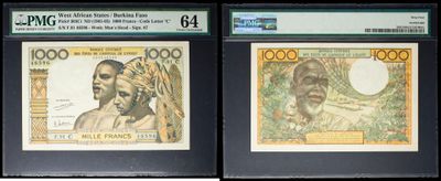 deux billets de banque sur lesquels figurent les portraits d'un homme et d'une femme