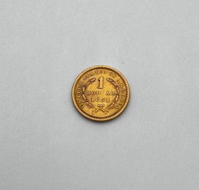 Monnaie étrangère Etats-Unis 1 Dollar Or 1851 TTB - Photo 1