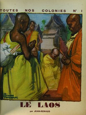 une photo d'un livre sur laquelle figure l'image d'un homme vêtu d'une robe jaune