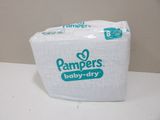 a bag of diapers sitting on a table