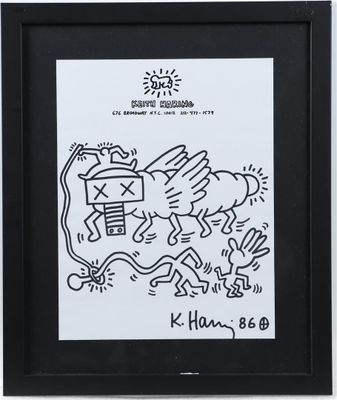 a black and white drawing of a horse with a bird on it