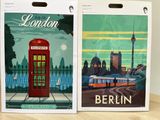 two bags that are sitting next to each other on a table