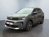 Une Citroën grise est garée dans une pièce au sol noir.