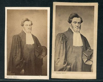 deux vieilles photographies en noir et blanc représentant un homme et une femme