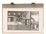 an old picture of a drawing of a machine in a factory