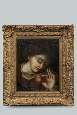 une image représentant un tableau où l'on voit une femme tenant une pomme