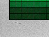 a drawing of a green and black square on a gray background