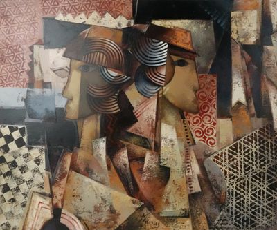 une photo d'un tableau représentant une femme coiffée d'un chapeau