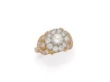 a diamond cluster ring, by van cleef