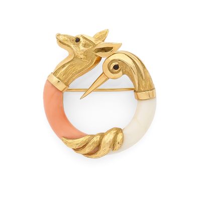 CHAUMET Broche “Le renard et la cigogne” - Photo 1