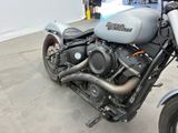 a motorcycle that is parked in a showroom