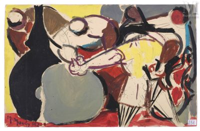 une image d'une peinture représentant une femme tenant un tambour