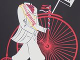 an image of a poster of a man riding a bicycle