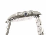 a close up of a watch on a white background